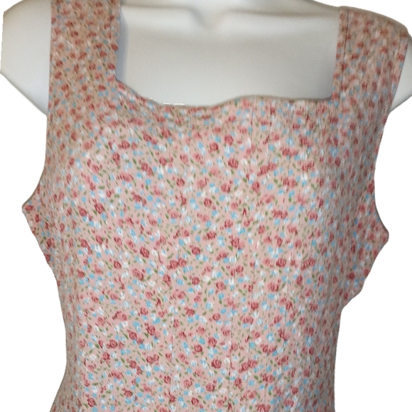 Vintage 80s Robbie Bee Dusty Rose Floral Midi Dress (0500) - Picture 4 of 5